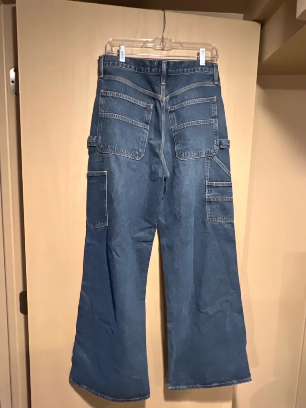 Agolde Dark Blue Wide-Leg Utility Jeans - Picture 8 of 10